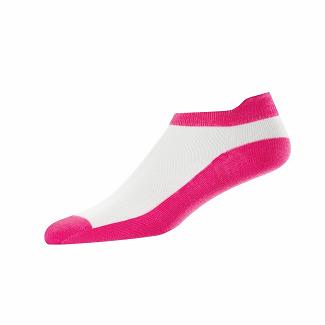 Women's Footjoy ProDry Golf Socks White/Pink NZ-160504